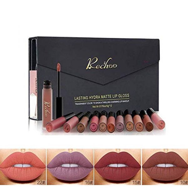 RECHOO 12 wasserfeste Lippenstifte